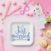 結婚しました 青 ペーパープレート (パーティー)