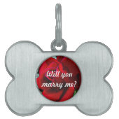 "結婚します私とか"。 赤いバラのメッセージ ペットネームタグ (正面)