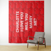 結婚しよう 赤いハート オーダーメイド テキスト プロポーズ タペストリー (インサイチュ)