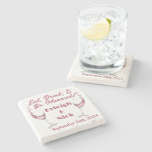 結婚しよう、飲んで、愛を祝おう ストーンコースター (横)