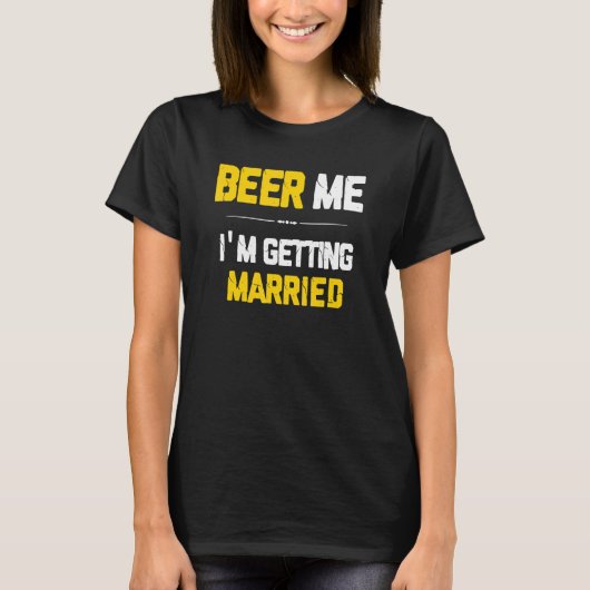 結婚するからビールちょうだい 花婿 伴侶 男性 Tシャツ (正面)