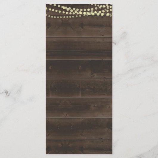 結婚するか、または他の特別の日のための素朴なメニュー プログラム (裏面)