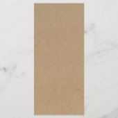 結婚するか、または他の特別の日のための素朴なメニュー プログラム (裏面)