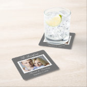 結婚するか、または特別なイベントの写真のコースター-灰色 スクエアペーパーコースター (インサイチュ)