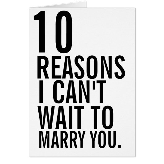 結婚するために私が待つことができない10の理由新郎カード (正面)