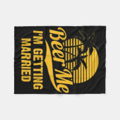 結婚するので乾杯！花婿 花嫁 独身パーティー フリースブランケット (正面(横))