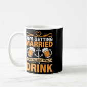結婚するんだ 面白い 結婚前のお別れパーティー コーヒーマグカップ (左)