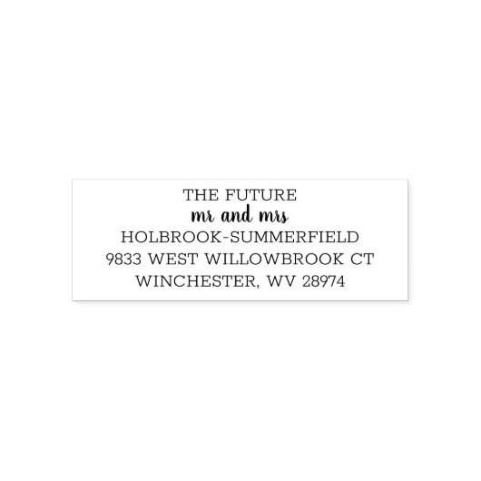 結婚するカップルの未来のミスター・ミセスの返信住所 セルフインキングスタンプ (デザイン)