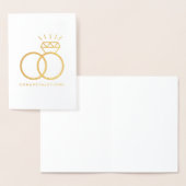 結婚するカップル ダイヤモンドリング おめでとう 箔カード (ディスプレー)