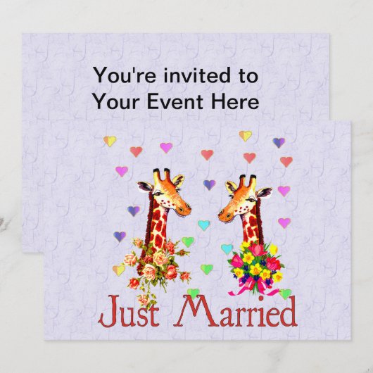 結婚するキリン 招待状 (正面/裏面)