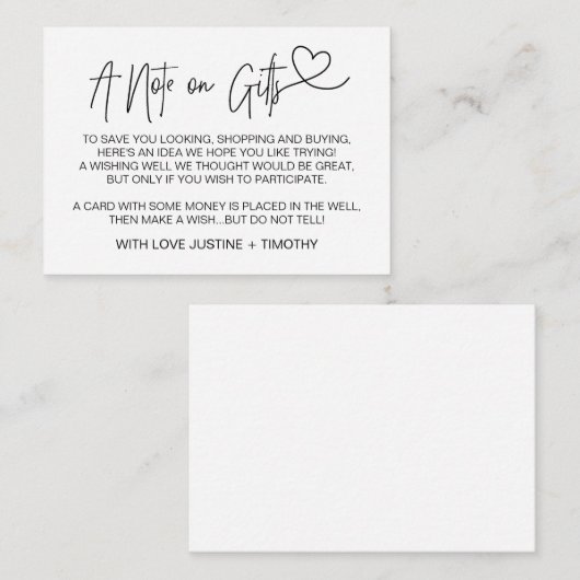 結婚するギフトのノート健康なカードハートを望みます エンクロージャーカード (正面/裏面)