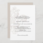 結婚するクリーム色の(紋章の)フラ・ダ・リ| 招待状 (正面/裏面)