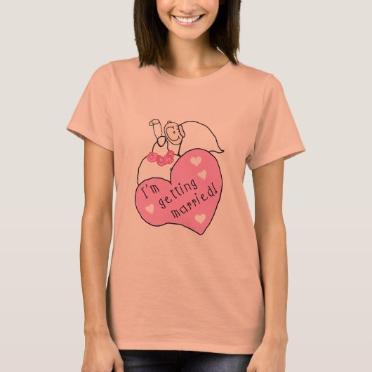結婚するハートと花嫁 Tシャツ (正面)