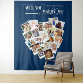 結婚するハート写真コラージュの背景 タペストリー (インサイチュ)