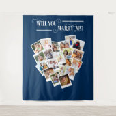 結婚するハート写真コラージュの背景 タペストリー (正面)
