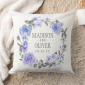 結婚するパステル調の紫色の水彩画の花柄| クッション (ブランケット)