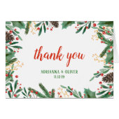 結婚するヒイラギの葉の果実のクリスマス|は感謝していしています (正面横)