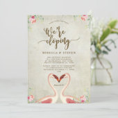 結婚するフラミンゴの駆け出し誘い 招待状 (スタンド正面)