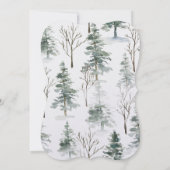 結婚する冬の森林| 招待状 (裏面)