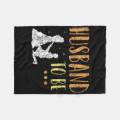 結婚する夫 結婚する妻 独身の花婿 婚約者 パーティーチーム フリースブランケット (正面(横))