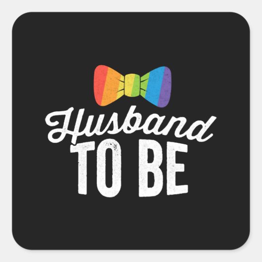 結婚する彼氏へのLGBTプライド・ゲイウェディング・独身最後のプレゼント スクエアシール (正面)