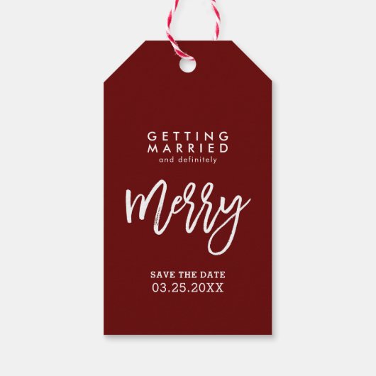 結婚する日付クリスマスを保存 ギフトタグ (裏面)