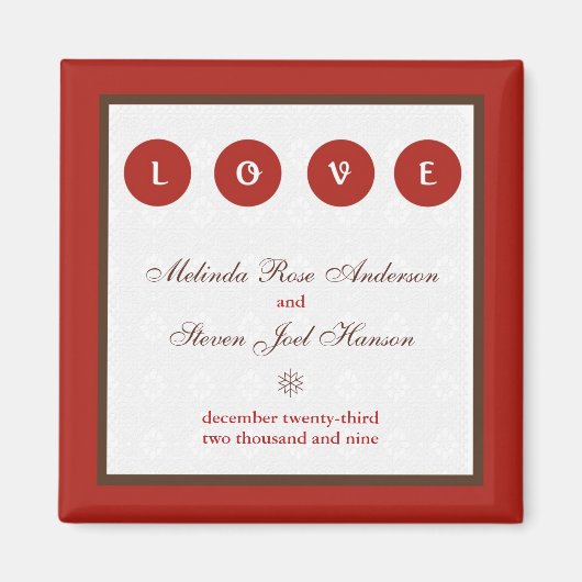 結婚する日付マグネットを保存 マグネット (正面)