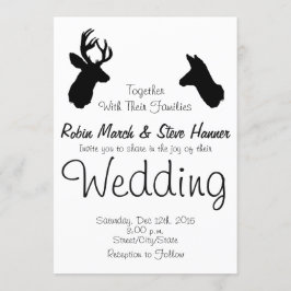 結婚する木びき台及び雌ジカ 招待状