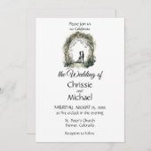 結婚する水彩色結婚夫婦 招待状 (正面/裏面)