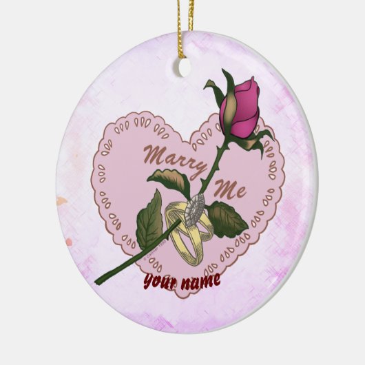 結婚する自分のカスタムウェディングオーナメント セラミックオーナメント (左)