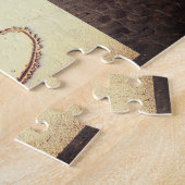 結婚する自分のハートイニシャルビーチ結婚提案 ジグソーパズル (側面)