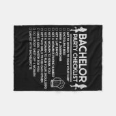 結婚する花婿 面白い独身最後のチェックリスト パ フリースブランケット (正面(横))