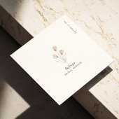 「結婚する花嫁」ピンク＆ホワイトの水彩チューリップ スタンダードカクテルナプキン