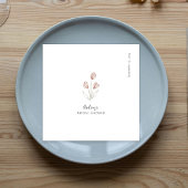 「結婚する花嫁」ピンク＆ホワイトの水彩チューリップ スタンダードカクテルナプキン