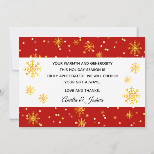 結婚する赤いつまらないものの写真の休日|は感謝していしています サンキューカード (裏面)