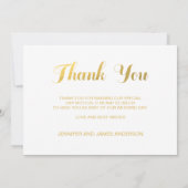 結婚する金ゴールドの優雅%PIPE%は写真カード感謝していしています サンキューカード (裏面)