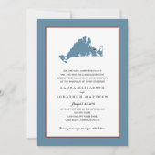 結婚するEdgartown Marthasのブドウ園の地図| 招待状 (正面)