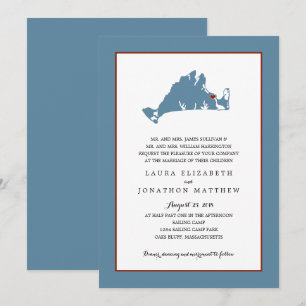 結婚するEdgartown Marthasのブドウ園の地図 招待状