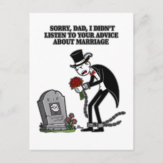 結婚とは馬鹿なことを一緒にすること インビテーションポストカード (正面)