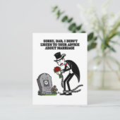 結婚とは馬鹿なことを一緒にすること インビテーションポストカード (スタンド正面)