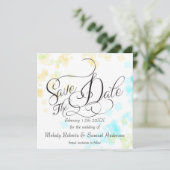 結婚とミセス | パステルビーチカラー紙吹雪 セーブザデート (スタンド正面)