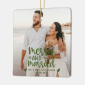 結婚とメリークリスマス結婚したのフォトセラミックス セラミックオーナメント (左)