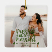 結婚とメリークリスマス結婚したのフォトセラミックス セラミックオーナメント (裏面)