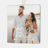 結婚とメリークリスマス結婚したのフォトセラミックス セラミックオーナメント (左)