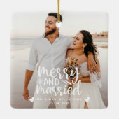 結婚とメリークリスマス結婚したのフォトセラミックス セラミックオーナメント (裏面)