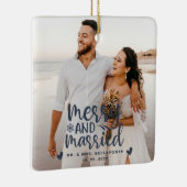 結婚とメリークリスマス結婚したのフォトセラミックス セラミックオーナメント (右)