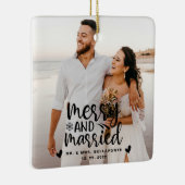 結婚とメリークリスマス結婚したのフォトセラミックス セラミックオーナメント (右)