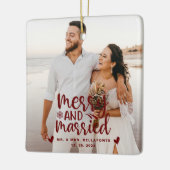 結婚とメリークリスマス結婚したのフォトセラミックス セラミックオーナメント (左)
