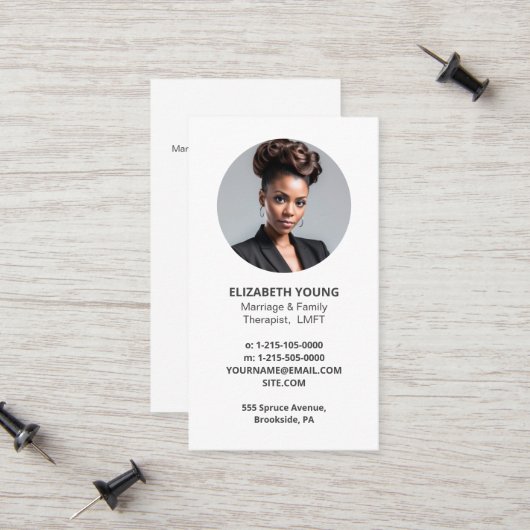 結婚と家族のコーチの写真とQR コーリングカード (正面/裏面インサイチュ)