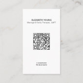 結婚と家族のコーチの写真とQR コーリングカード (裏面)